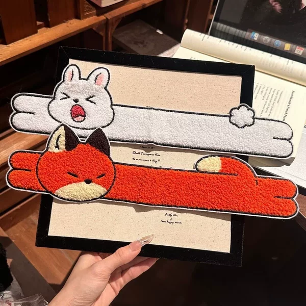 Cute cartoon fox and rabbit long strip magic tape for sweet girls to use for washing face, makeup, and tidying up bangs and stray hair