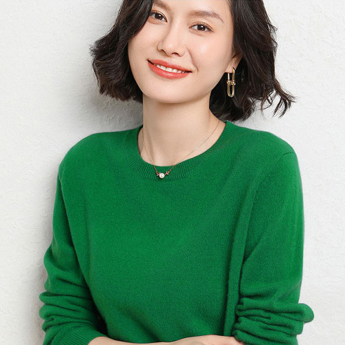  Spring and Autumn New Style Round Neck Sweater Knitwear Women's Long Sleeve Loose Style Slimming Bottoming Top