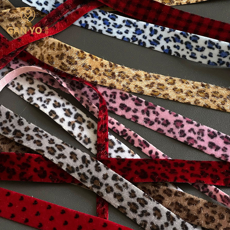 港与 秋冬美拉德豹纹毛绒丝带 鲜花花束包装缎带花艺礼盒装饰织带