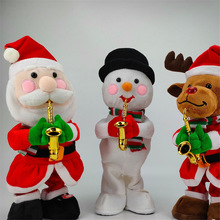 跨境电动毛绒玩具唱歌跳舞圣诞树圣诞老人会学说话带灯圣诞礼物品