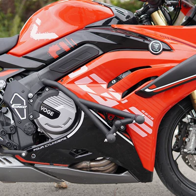 Suitable for stepless RR660S carbon steel thickened spring head motorcycle bumper anti-fall anti-collision bar modification accessories (Motorcycle bumper) - matte-black-spring-head-bumper