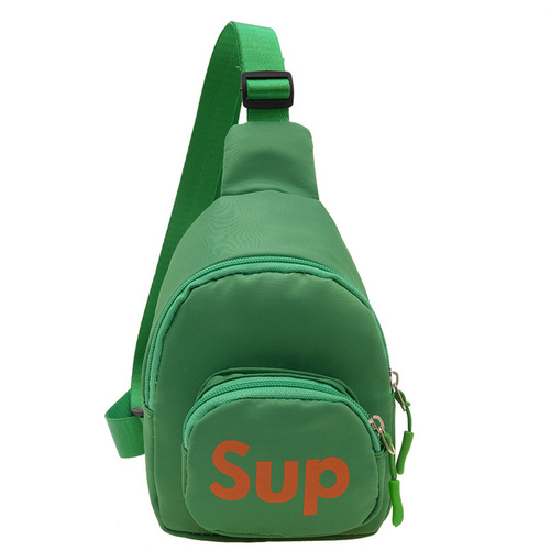 Korean children's chest bag, fashionable letter shoulder bag, trendy cross-body bag for boys and girls, portable baby coin purse wholesale