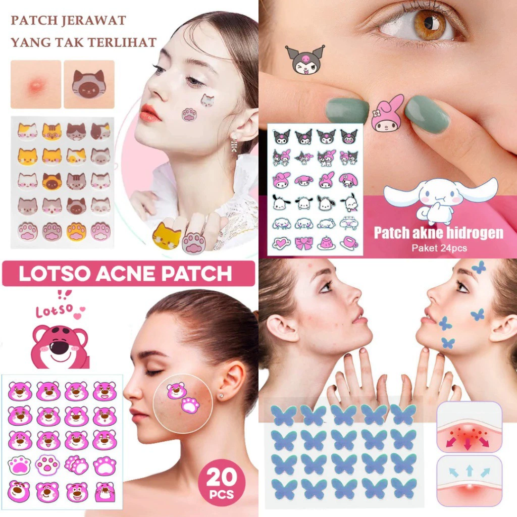 Мультяшные животные милые узоры прыщей, наклейки кошачьих когтей 36 покрытых лицевых патчей