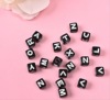 Acrylic square accessory with letters, 6×6mm, English letters