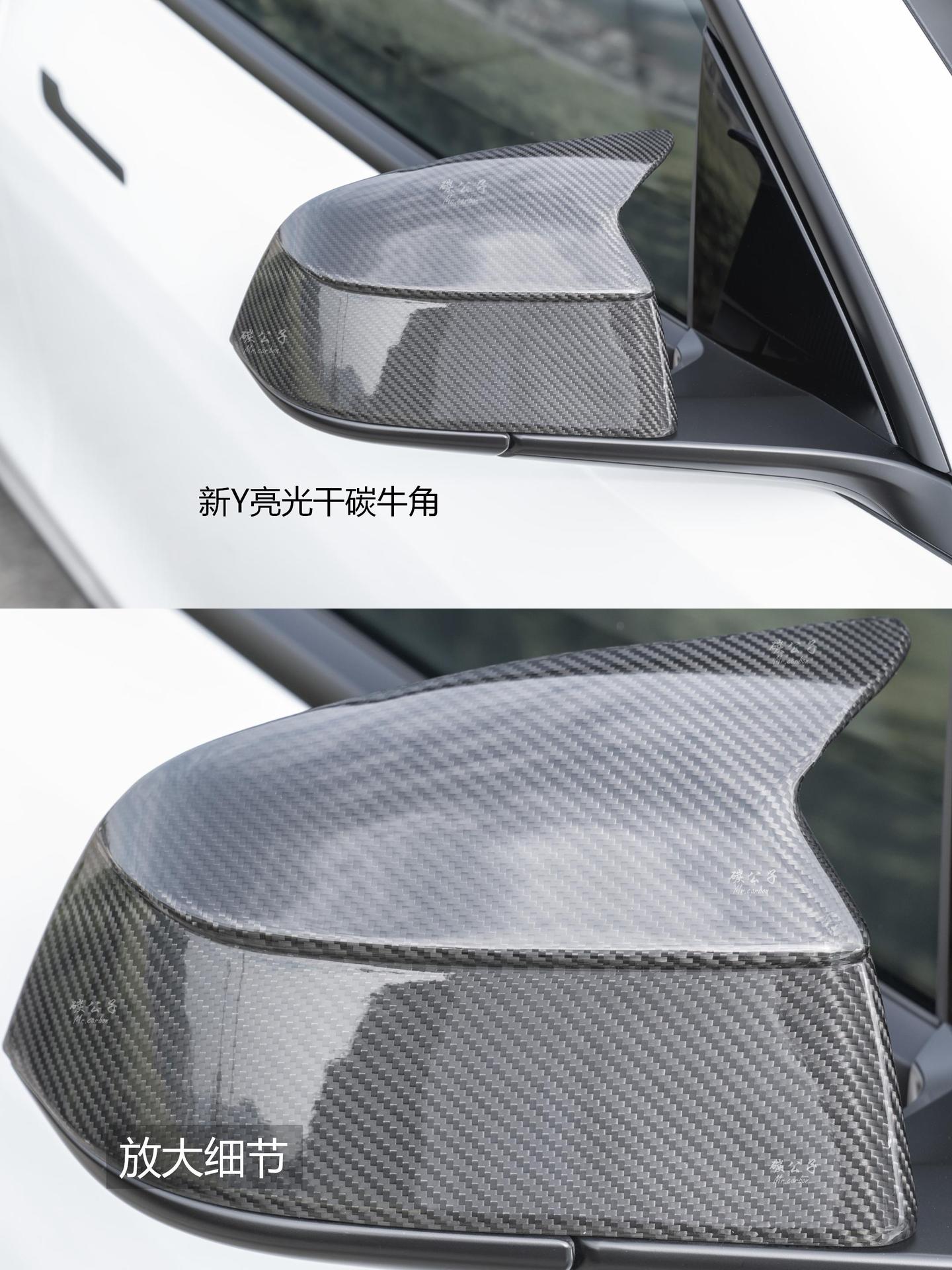  for Tesla's New Version Model 3Ysx Carbon Fiber Rearview Mirror Shell Reversing Horn Tesla