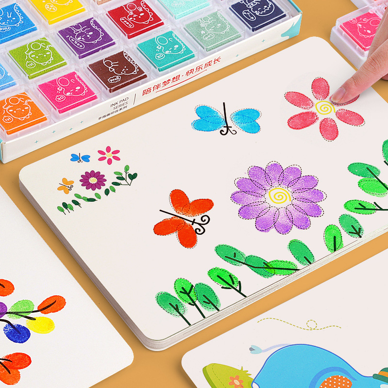 Children's Portable Fingerprint Painting Graffiti Color Finger Paintwriter for Children Toy Art Enlightenment Album Children's Portable Fingerprint Painting Graffiti Color Finger Paintwriter for Children Toy Art Enlightenment Album
