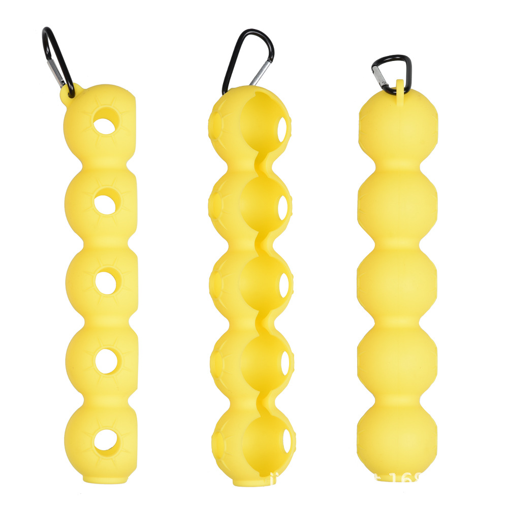 Bolsa de golf cubierta protectora de silicona cubierta de bola pequeña bolsa de bola mini clip de bola multicolor Paquete de bola 5