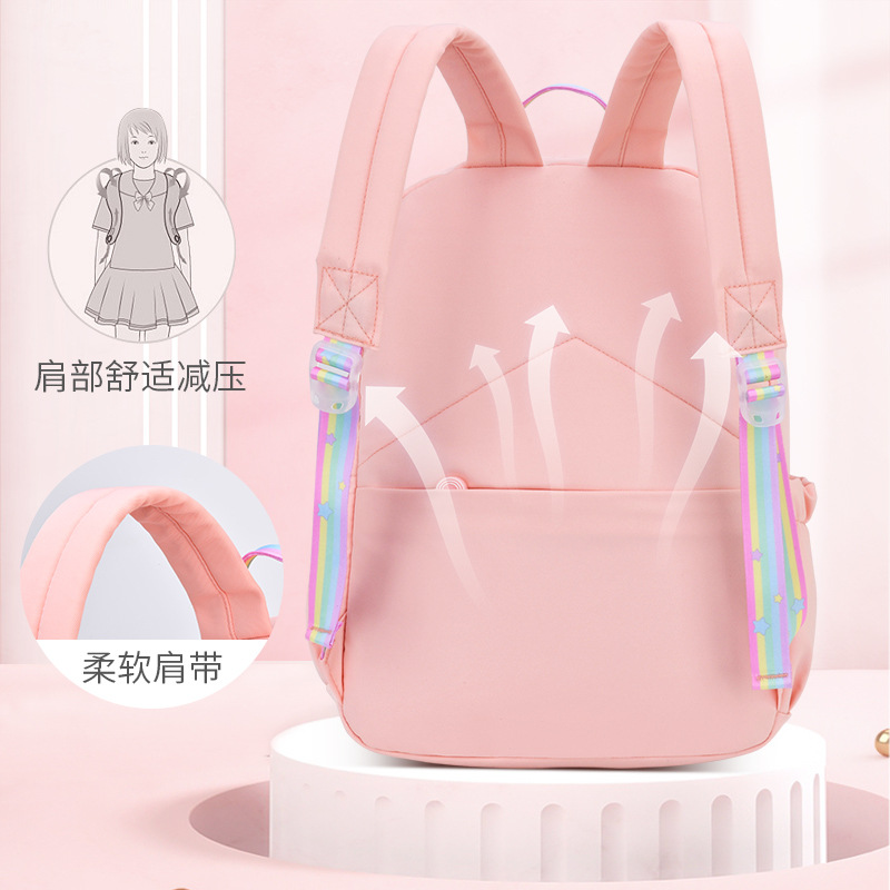 Nuevo schoolbag estudiante de escuela primaria Grado uno o tres niños 6-12-15 años Niña reducción de carga Junior High School estudiante mochila
