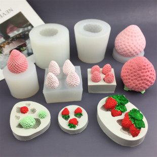 Leaf Strawberry Cream Cake Wafers Cookie Mold Cake Baking DIY Aromatherapy Candle Handmade Soap Silicone Mold