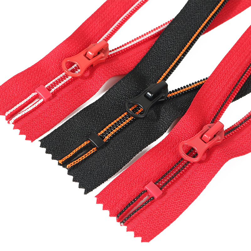 工厂批发3#5#8#号双色尼龙拉链条闭尾拉锁被套蚊帐被子拉链码装