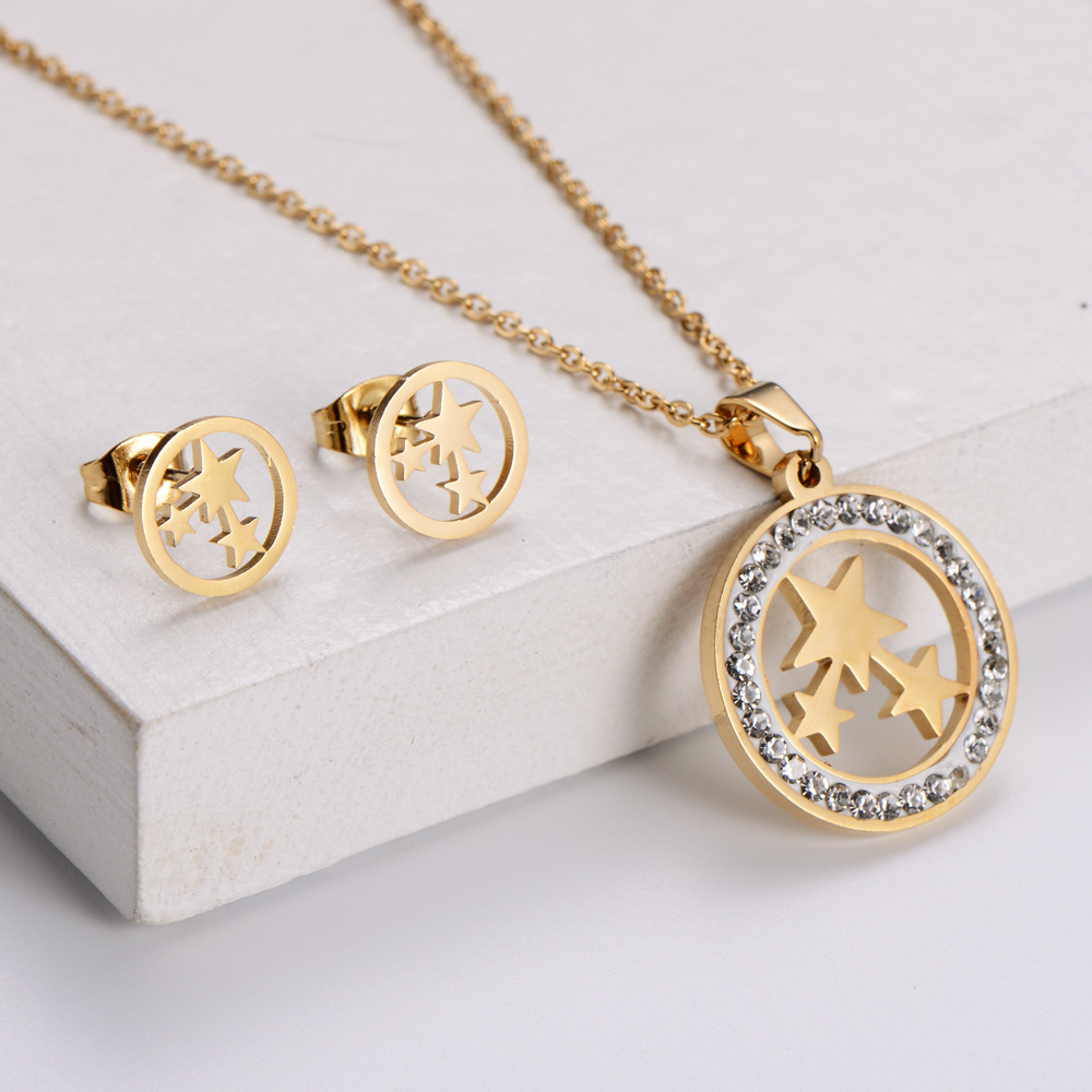 Five-pointed star ethnic style classic set jewelry wild shopping wear pendant