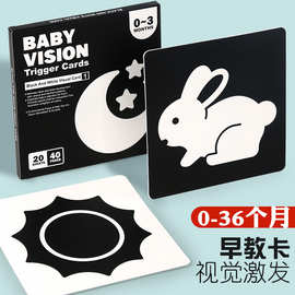 新生婴幼儿黑白卡 儿童早教卡视觉激发卡 0到3个月宝宝追视卡视觉