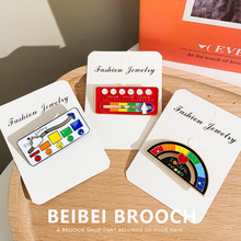 新款心情转换能量胸针我的社交电量可滑动徽章表情胸牌男女别针扣