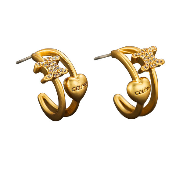 Retro matte fashionable sophisticated earrings with zircon