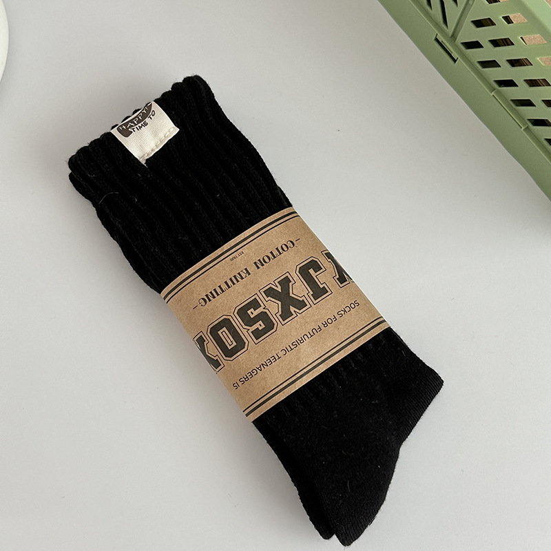 Unisex Sports Solid Color Cotton Crew Socks A Pair display picture 4