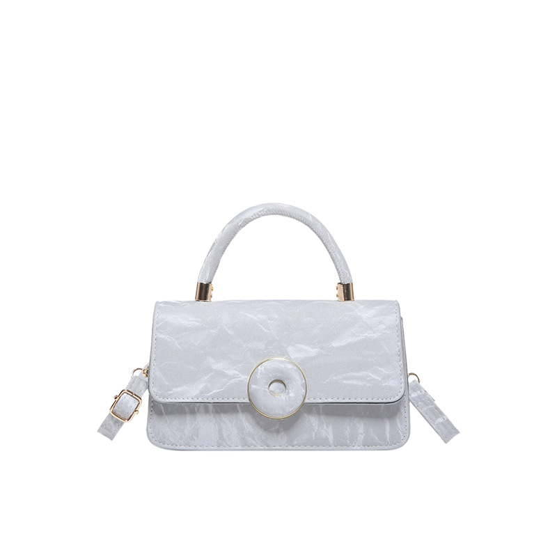 Textura de empalme artístico simple bolso cuadrado 2024 ocio nuevo estilo de invierno personalidad extranjera bolso de hombro portátil