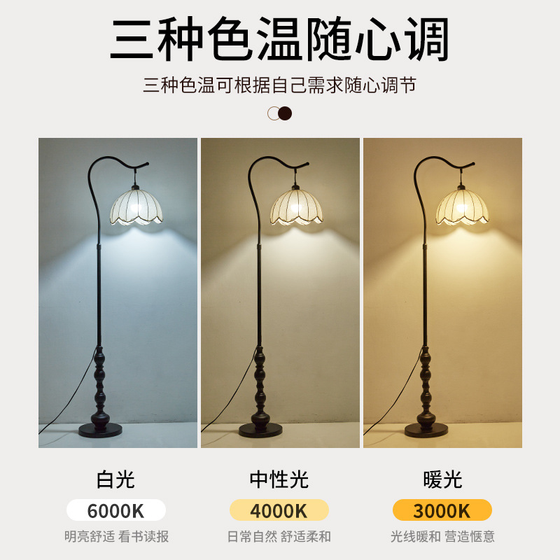 Luz de piso de estilo medieval torre de té de hotel antiguo estética vertical de la dinastía Song hierro forjado estudio dormitorio lámpara de escritorio 488L
