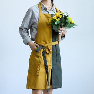 Apron work custom logo kitchen baking restaurant coffee milk tea shop floral men's and women's work clothes painting printing