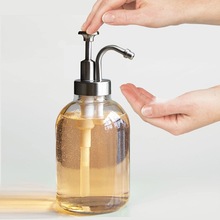 好看的洗衣液洗洁精分装瓶瓶子空瓶小容量透明玻璃按压嘴洗手液瓶