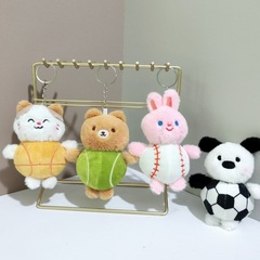かわいい萌えサッカーのウサギのペンダントぬいぐるみの子犬の子猫の熊のかばんの掛け飾りのキーホルダー