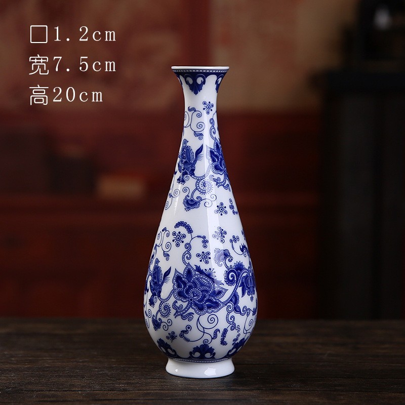 Vaso de escritorio de cerámica de porcelana pequeña boca mini hidroponía de flores retrógradas botellas de flores de porcelana