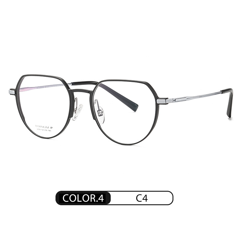 Fábrica al por mayor gafas de titanio puro marco YJ2009 aluminio magnesio moda marco redondo gafas lisas gafas ultraligeros con miopía gafas marco