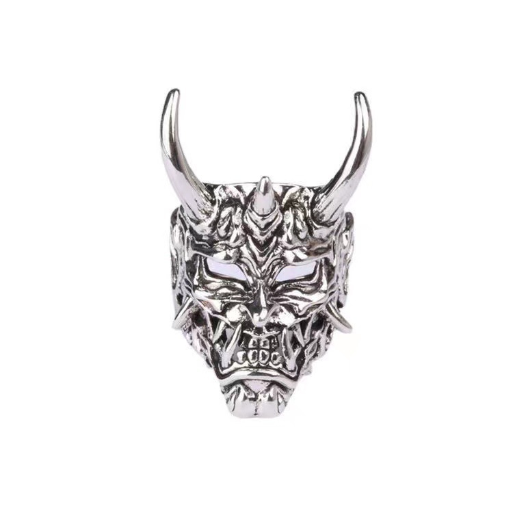 Hannya Masken Ring Herren Hip-hop Style Modischer Fingerring_voghion.com