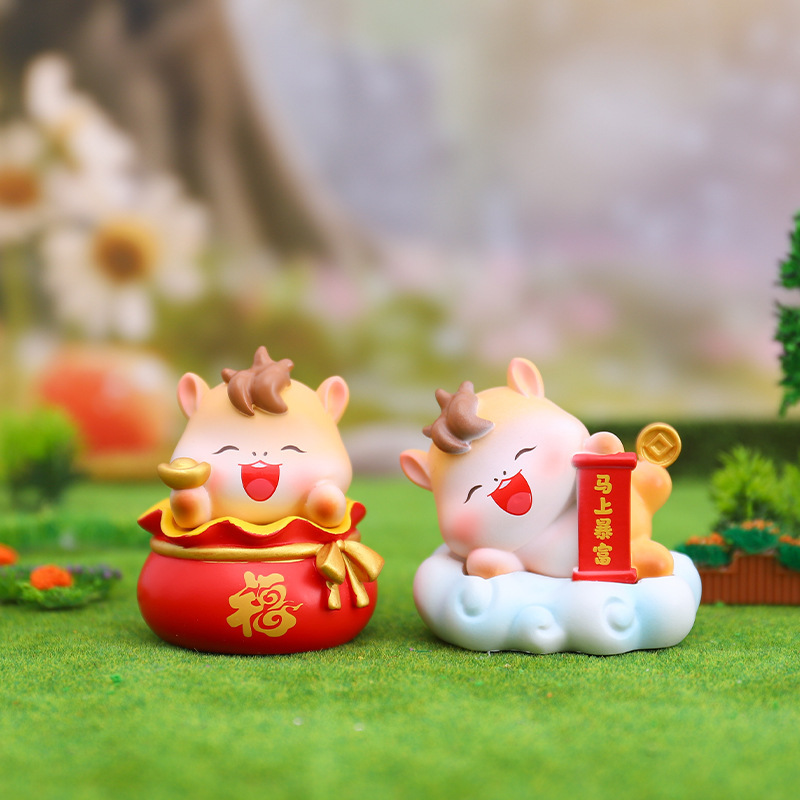 新款以梦为马盲盒桌面摆件创意潮玩手办节日礼物家居玄关装饰批发|undefined