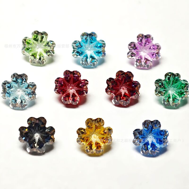 5A Lucky Sugar Heart Lucky Clover Zircon Coating Series Xiaohongshu Popular Nail Art Earrings Main Stone Loose Stone