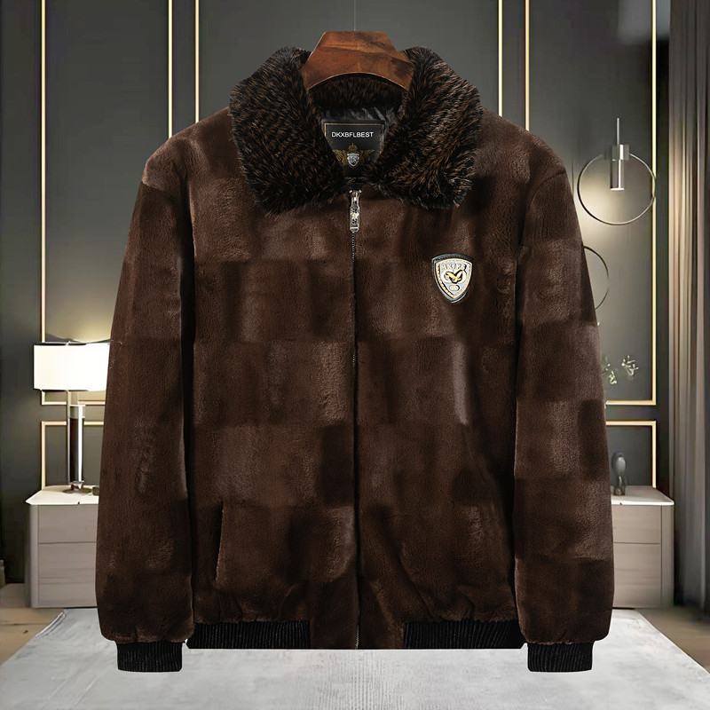 Winter Thickeneded Warm Mink Outwear New Imitation Fur Men's Golden Mink Velvet Handsome Outwear Lapel Jacket Men's Clothing Winter Thickeneded Warm Mink Outwear New Imitation Fur Men's Golden Mink Velvet Handsome Outwear Lapel Jacket Men's Clothing
