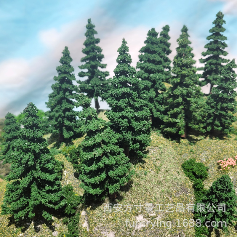 Miniatura torre modelo de pino árbol de pino ciprés árbol modelo de árbol de arena perennial micro paisaje material de fabricación mini