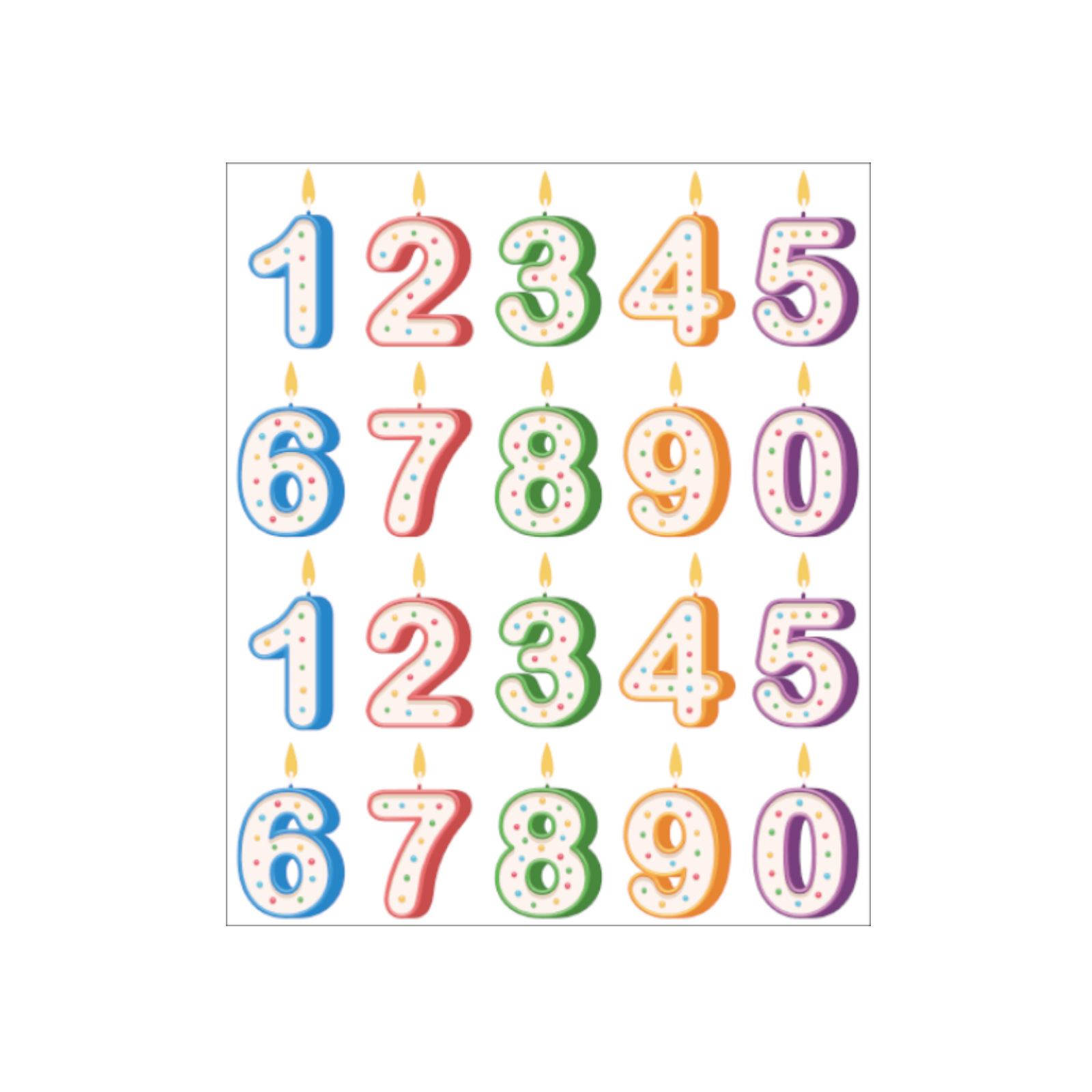 彩色蜡烛数字贴05（两张）