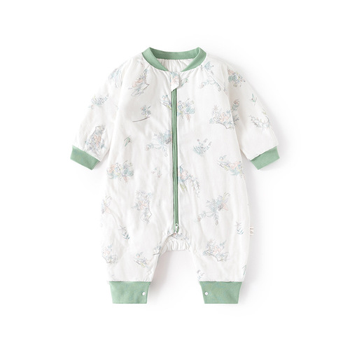 Baby Thermo-regulating Sleeping Bag Spring and Autumn Thin Fleece Pajamas for Toddlers with Leg Openings and Zipper Multifunctional Anti-Kick Blanket for Newborns