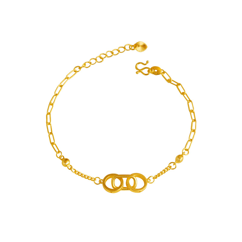 Nuevo anillo de aleación de cobre hebilla pulsera de mujer clásico todo partido joyería extensión cadena anillo hueco fábrica al por mayor