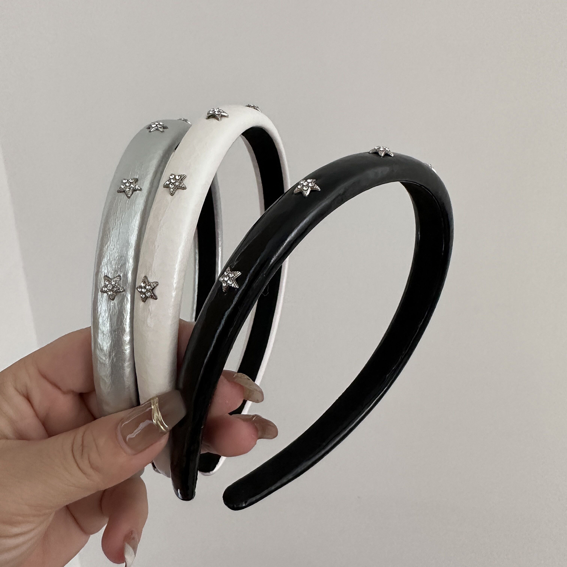 Fascia per capelli con stella della personalità della Corea del Sud per le donne, semplice, per il lavaggio del viso, con bordo stretto, con teschio alto, dolce, temperamento fresco, accessori per capelli_voghion.com