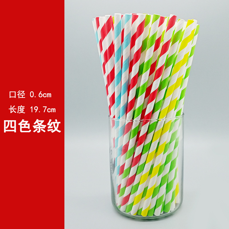 Fábrica en stock al por mayor 100 paja de papel desechable paja degradable combinación