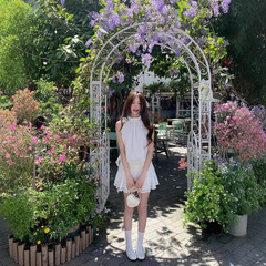 法式感波点连衣裙女夏季新款无袖挂脖短裙气质辣妹穿搭裙子短款潮