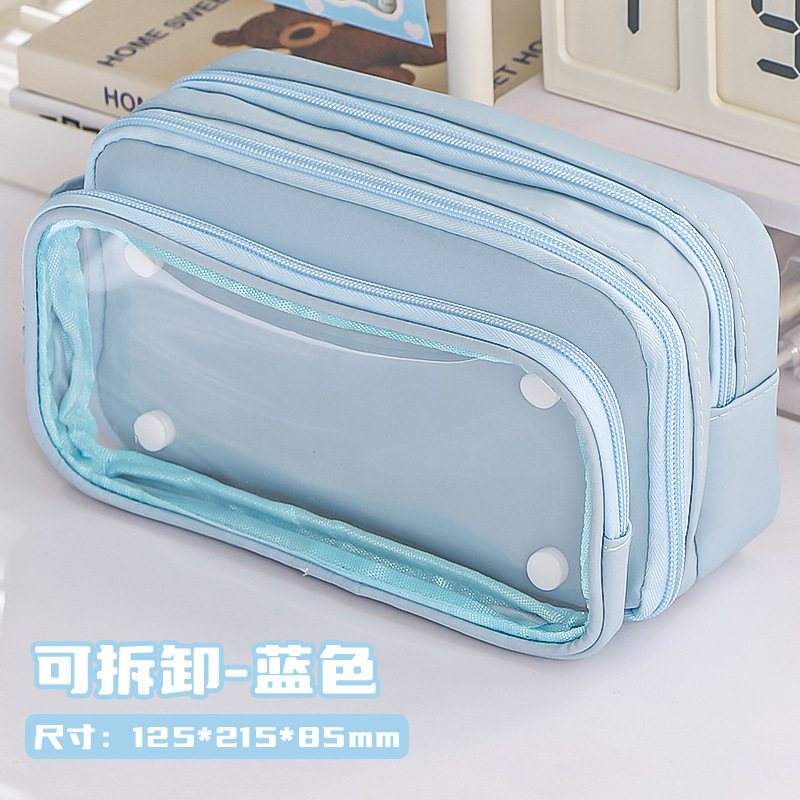 Nueva bolsa de lápices transparente estilo ins bolsa de dolor bolsa de lápiz de material de bricolaje bolsa de papelería de diez capas de gran capacidad para personas de nicho