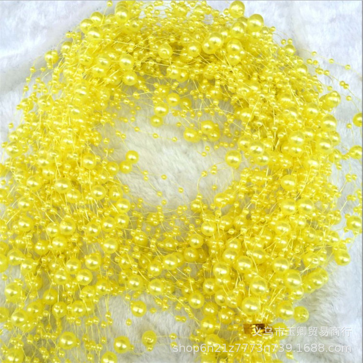 8 + 3mm hilo de pescado perlas de imitación de perlas de alambre de acrílico boda ropa de Navidad celebración de la flor LED Cadena de Luz Accesorios