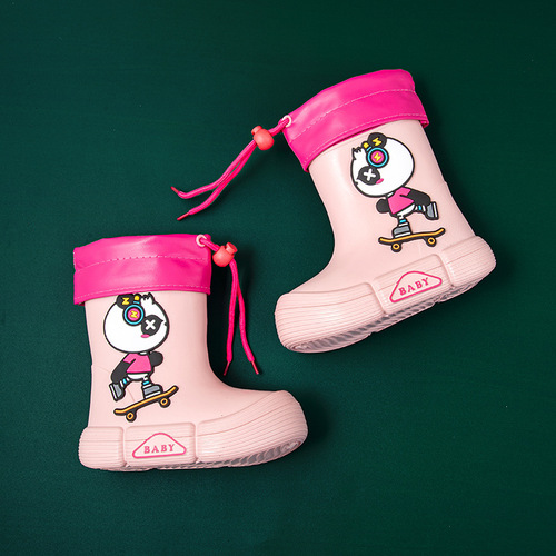 Shepherd boy baby rain boots children's cartoon poop-stomping rain boots non-slip rain boots boys and girls lightweight soft-soled children's water shoes