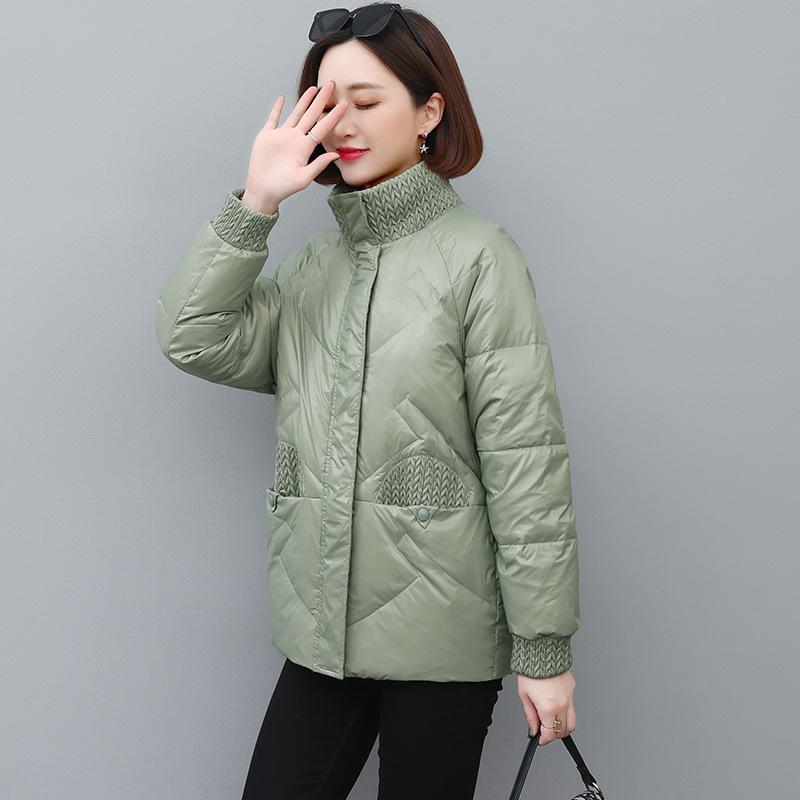 羽绒服女短款2025年冬季新款中年妈妈时尚洋气加厚立领白鸭绒外套|undefined