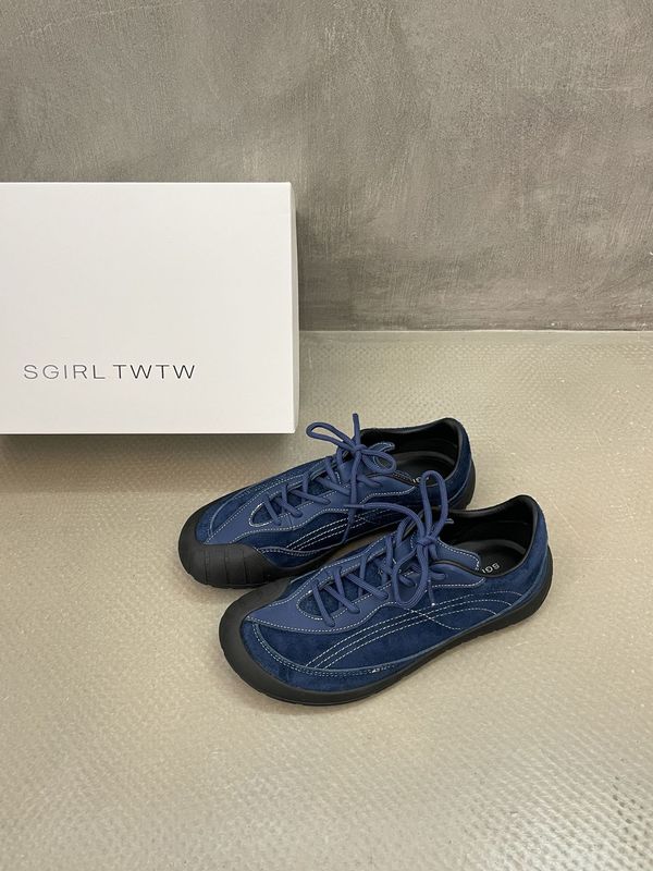 SGIRL TWTW设计感厚底阿甘鞋女2025秋舒适圆头板鞋复古休闲德训鞋|undefined