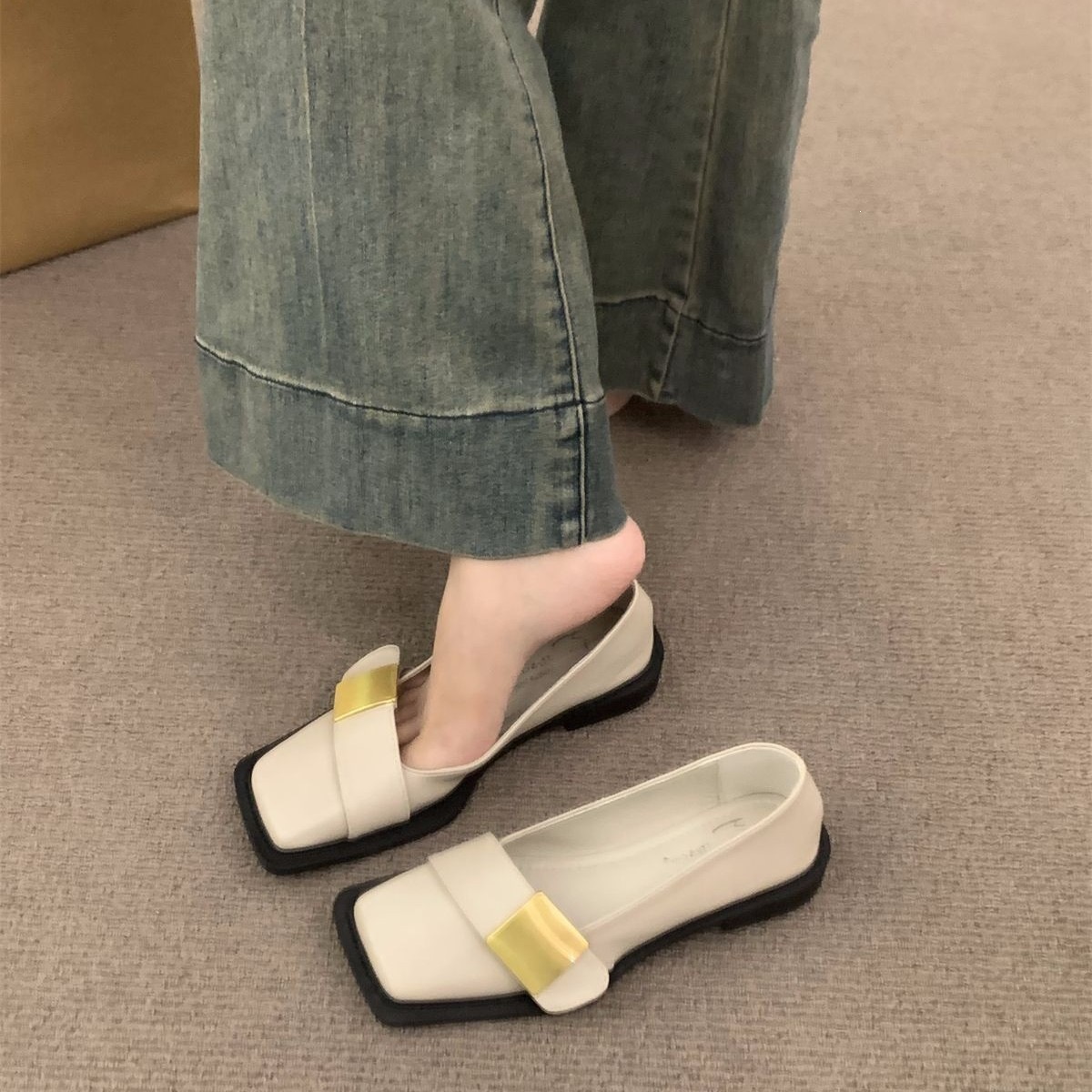 Fashionable elegant universal romantic and delicate Mary Jane shoes low-cut, french style, Collection Year 2026, French vintage style