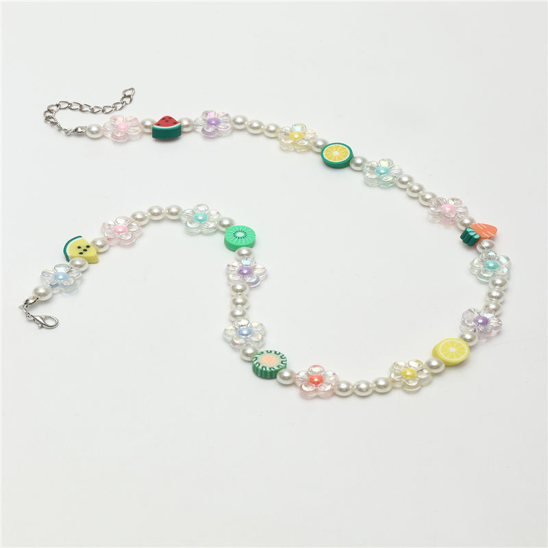 Perle De Riz Colorée Perle Fruit Collier Mignon Bijoux En Gros Nihaojewelry display picture 2