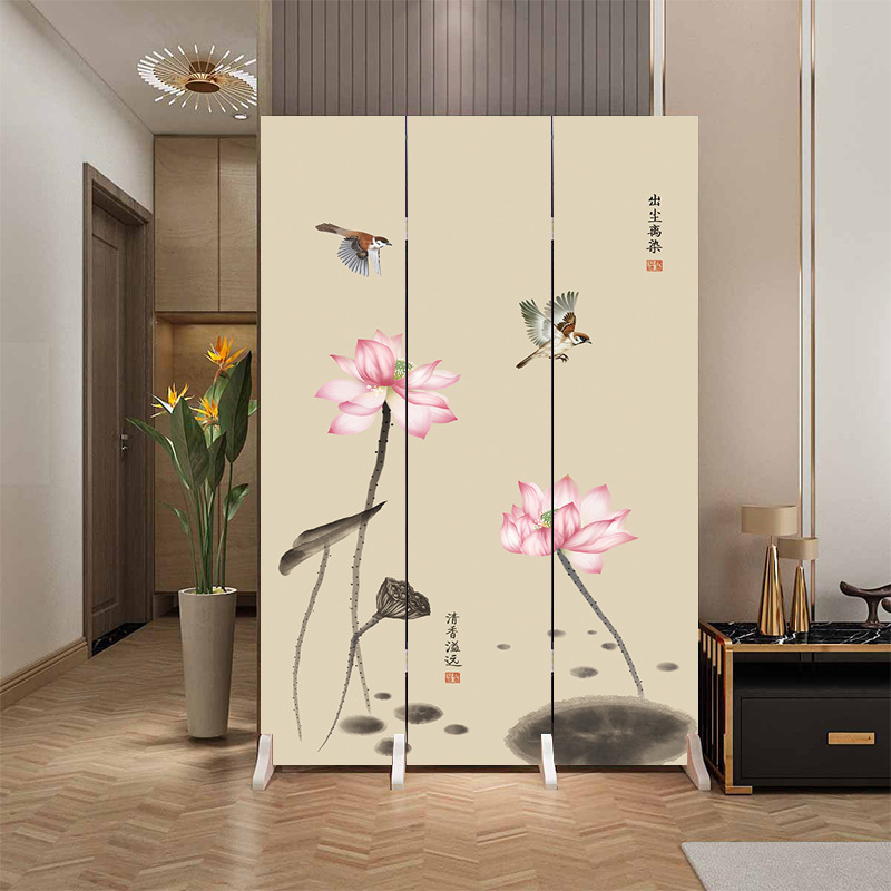Fábrica directa de entrada doméstica china en la puerta frente a la partición de la sala de estar de la oficina del dormitorio cubierta plegable móvil