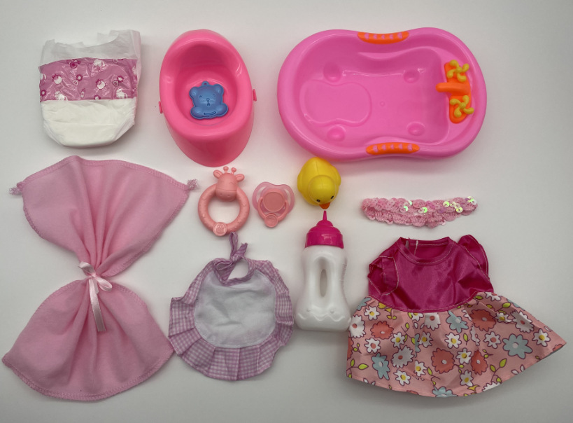 Muñeca Accesorios para muñecas Joyas para niñas Baño de bebé Juguetes para jugar a la casa Carrito de compras