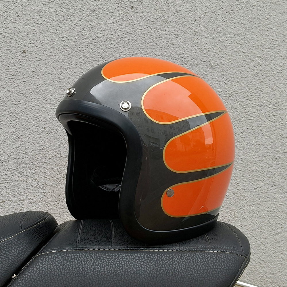 Motosiklet kaskı (dəbilqə) – Motuoche Helmet Retro Helmet - silver-flower-xxxxl