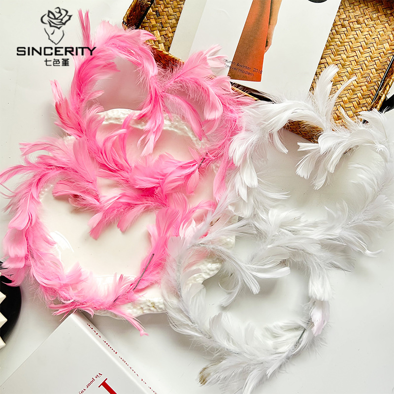 Siete colores, nuevos productos, variedad de plumas, decoración de alambre de hierro de bricolaje, embalaje de flores, decoración de flores, floristería, materiales de embalaje de flores