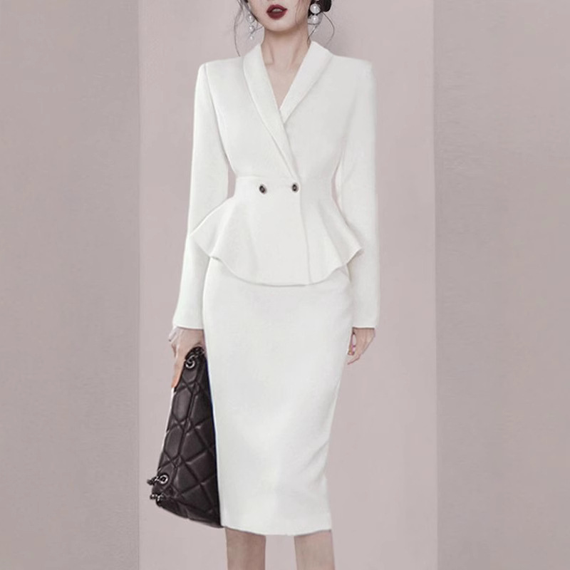 Royal Sister Style OL Professional Hip Suit Skirt Cross-border Women's Cross-border Korean Style Elegant Coat High Waist Skirt Two-piece Set