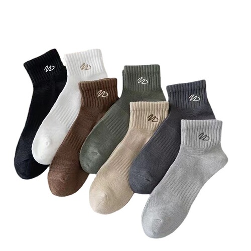 Zhuji Socks Men's Mid-Tube Socks Spring and Autumn Pure Cotton Sweat-Absorbent Breathable Men's White Cotton Summer Sports Mesh Socks